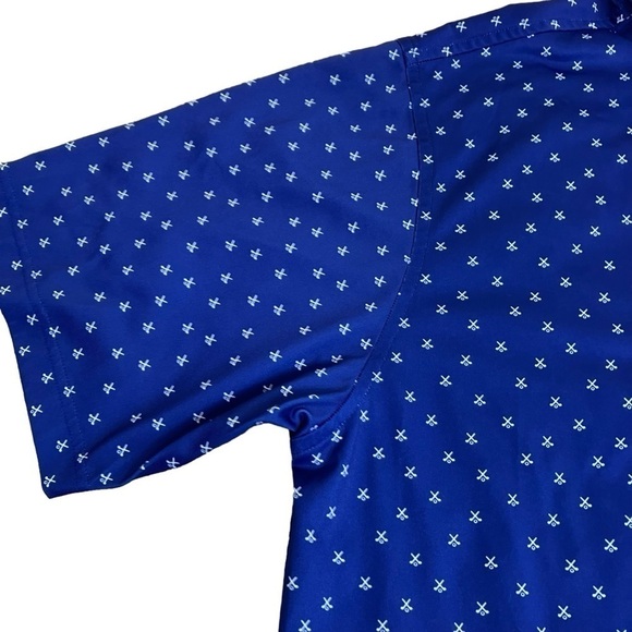 Donald Ross All Over Golf Print Performance Polo Shirt Navy Club Embroidery Sz L - Picture 6 of 16